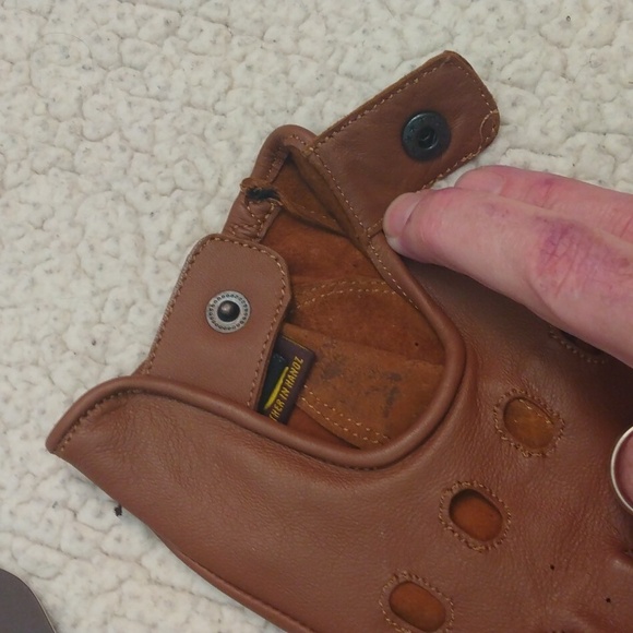 NWT Leather in Handz Brown Premium Leather Driving Gloves (Large) - Picture 5 of 12